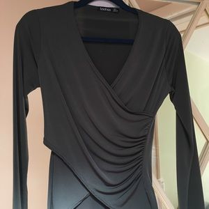 BooHoo asymmetrical blouse